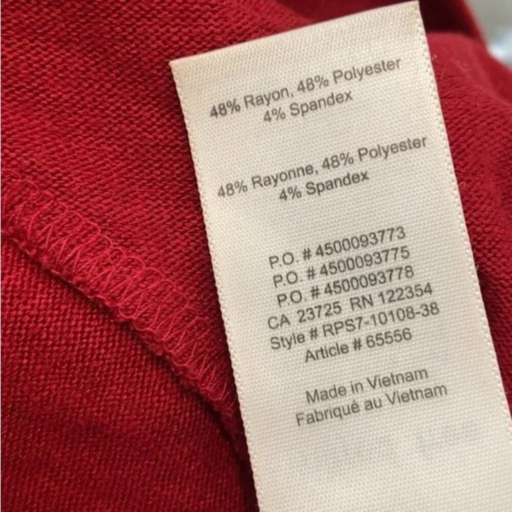 Aritzia Wilfred Free Ortiz Cropped Long Sleeve Red EUC - Picture 6 of 6